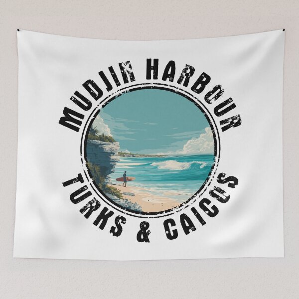 Item preview, Mudjin Harbour - Turks And Caicos (with Black Lettering) designed and sold by VelvetRoom.