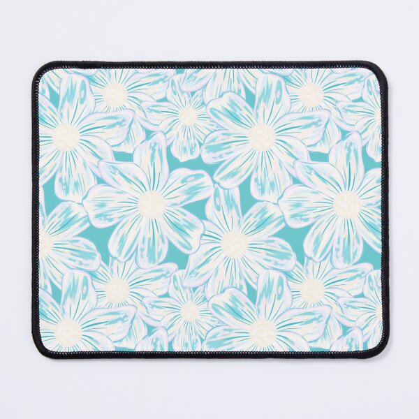 Item preview, Expressive Stylised Painterly Florals Turquoise White designed and sold by thecolorbirdie.