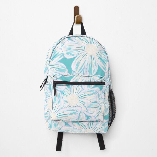 Item preview, Expressive Stylised Painterly Florals Turquoise White designed and sold by thecolorbirdie.