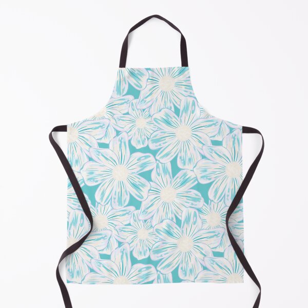 Item preview, Expressive Stylised Painterly Florals Turquoise White  designed and sold by thecolorbirdie.