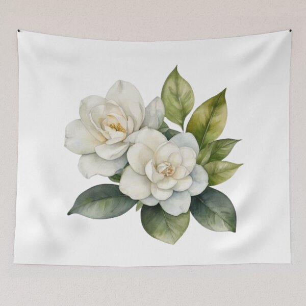 Item preview, Gardenia Watercolor Botanical Wall Art  designed and sold by sana designer.