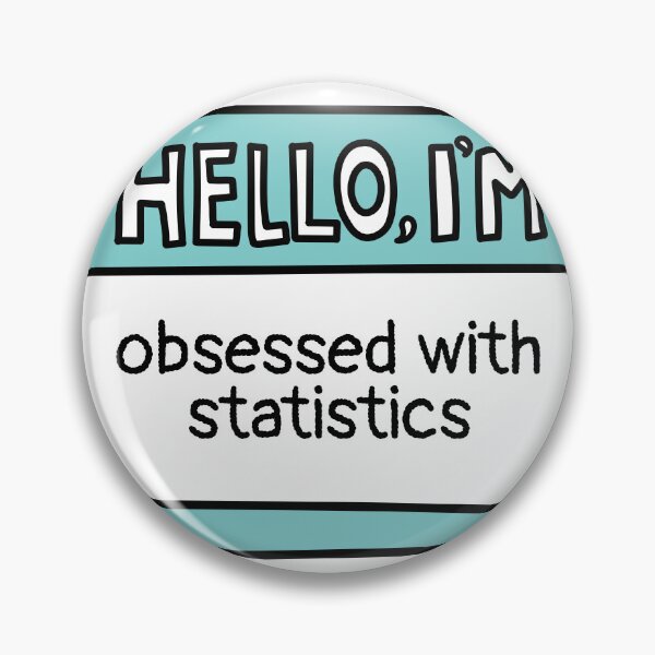 Item preview, Obsessed with Statistics Funny Name Tag  designed and sold by MaryAller.