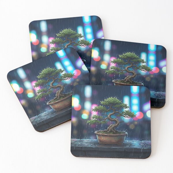Item preview, Bonsai Tree in Rainy Cyberpunk City designed and sold by Neural Dream.