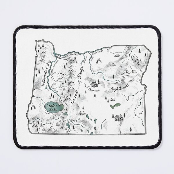 Item preview, Oregon Illustrated Map – Hand-Drawn Rivers & Nature Adventure Sketch designed and sold by Paper Drip.