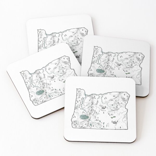 Item preview, Oregon Illustrated Map – Hand-Drawn Rivers & Nature Adventure Sketch designed and sold by Paper Drip.