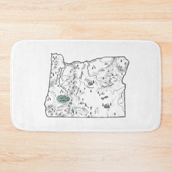 Item preview, Oregon Illustrated Map – Hand-Drawn Rivers & Nature Adventure Sketch designed and sold by Paper Drip.