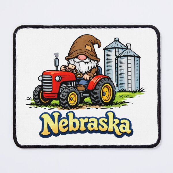 Item preview,  Gnome Driving Tractor in Nebraska Farmland designed and sold by Moriarty's Digital Visions.