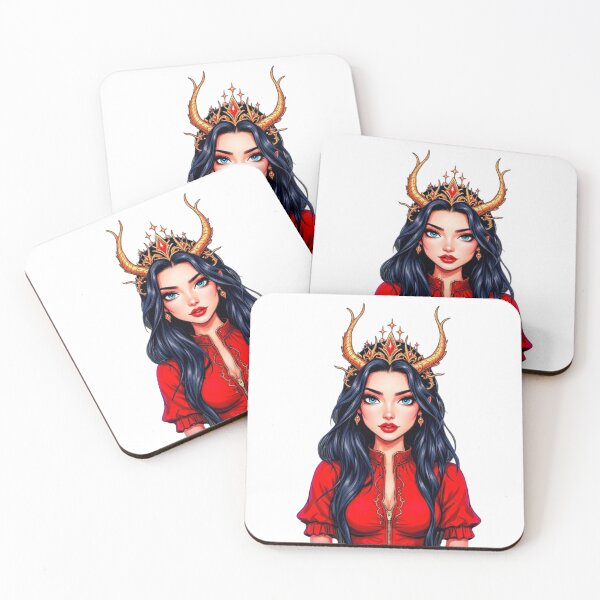 Item preview, Mystical Fantasy Girl with Blue Eyes and Deer Antler Crown designed and sold by MKVisions.