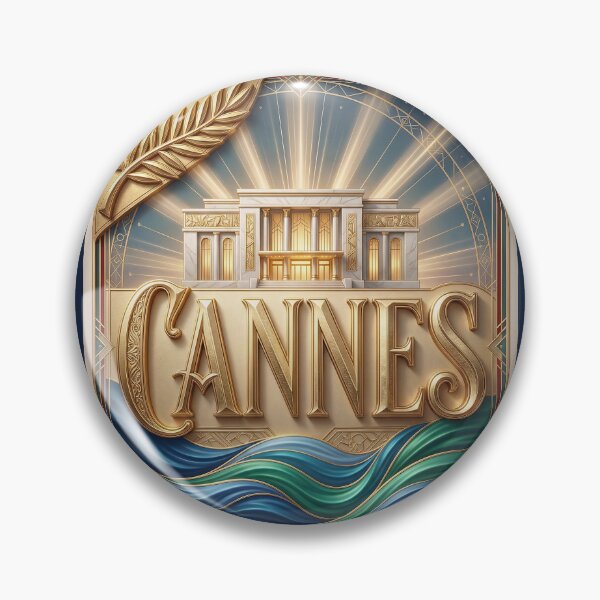 Item preview, Cannes France Art Deco Emblem - Vintage Riviera Travel Poster designed and sold by FrancophileFun.