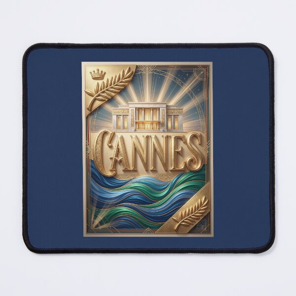 Item preview, Cannes France Art Deco Emblem - Vintage Riviera Travel Poster designed and sold by FrancophileFun.