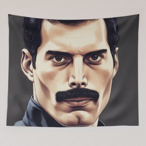 Item preview, Freddie Mercury Iconic Portrait Illustration Legendary Rock Stage Art designed and sold by SHOCAMPOS DESIGNS .