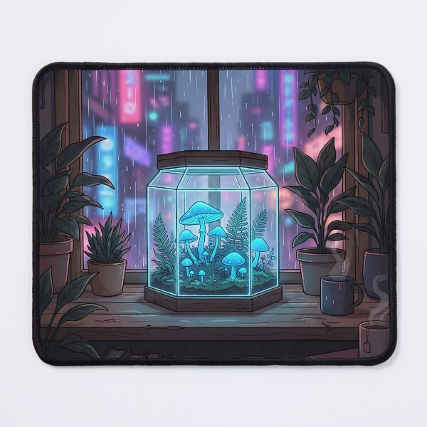 Artikelvorschau, Leuchtendes Pilzterrarium von Cozy Rainy Window entworfen und verkauft von Neural Dream.