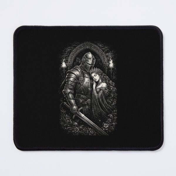 Item preview, Knight in shining armour with his princess. Digital art. designed and sold by GadsbyArts.