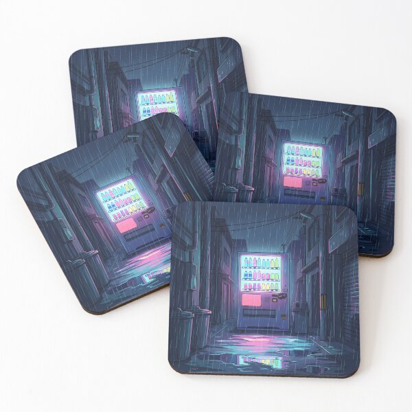 Item preview, Retro Vending Machine in Rainy Neon Alley designed and sold by Neural Dream.