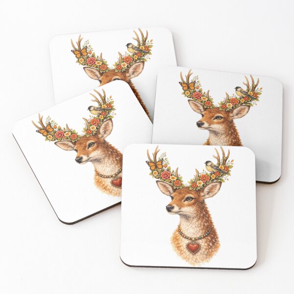 Item preview, Frida Kahlo inspired Spring deer designed and sold by ColorMeMarley.