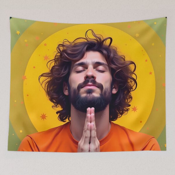 Item preview, Praying Man within Starry Halos designed and sold by Pastor Reeves Studio.