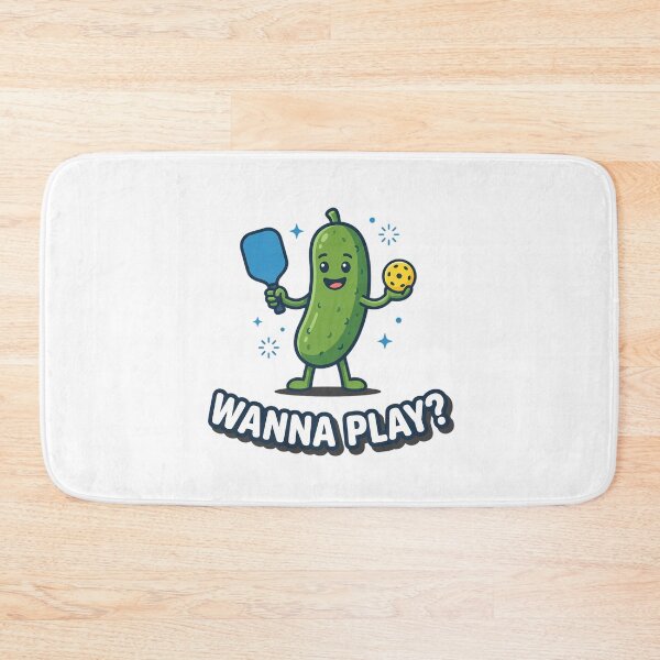 Item preview, Funny Pickleball Wanna Play cute cartoon pickle character designed and sold by chattsuede.