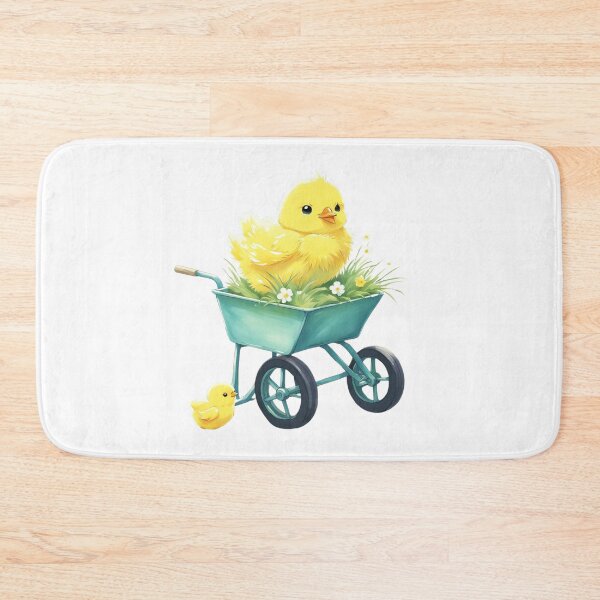 Item preview, Yellow Easter chick in green wheelbarrow with flowers designed and sold by Coolparrotgirl.