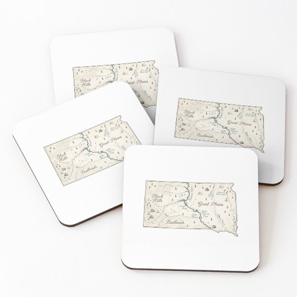 Item preview, Sorth Dakota Illustrated Map – Hand-Drawn Rivers & Nature Adventure Sketch designed and sold by Paper Drip.