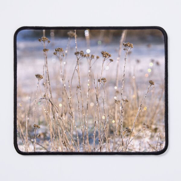 Item preview, A snow-covered meadow with frosted plants. A fabulous view of a beautiful winter, natural bokeh. designed and sold by RinaZik.