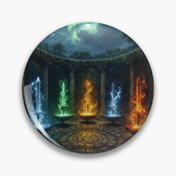 Item preview, Elemental Swords Circle – Arcane Fantasy Weapons in Ancient Ruins designed and sold by DrakariArt.