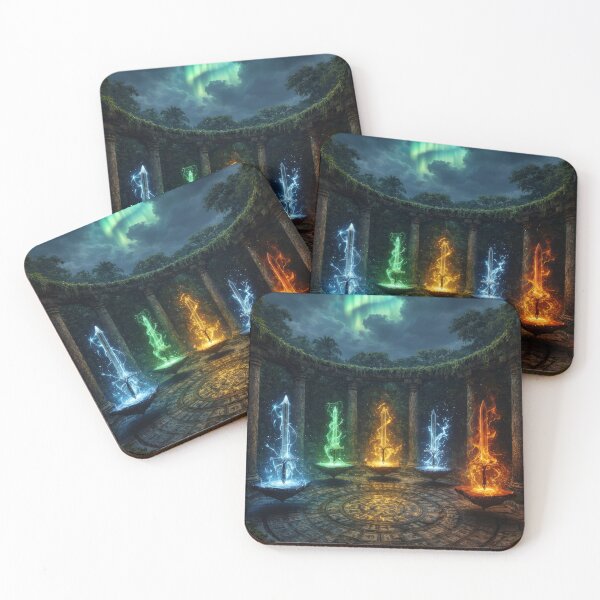 Item preview, Elemental Swords Circle – Arcane Fantasy Weapons in Ancient Ruins designed and sold by DrakariArt.