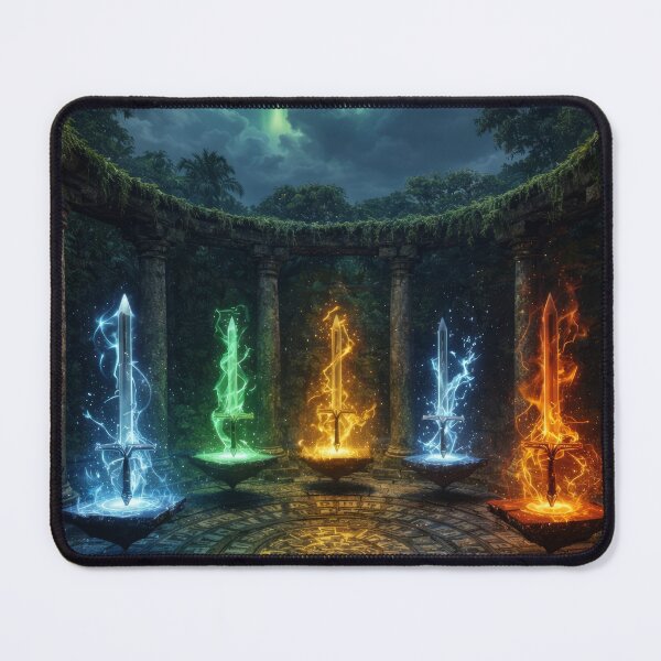 Item preview, Elemental Swords Circle – Arcane Fantasy Weapons in Ancient Ruins designed and sold by DrakariArt.