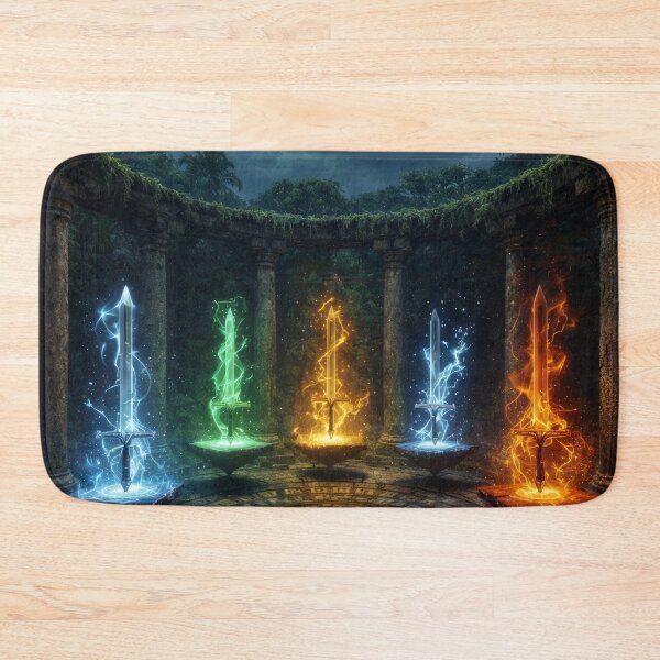 Item preview, Elemental Swords Circle – Arcane Fantasy Weapons in Ancient Ruins designed and sold by DrakariArt.