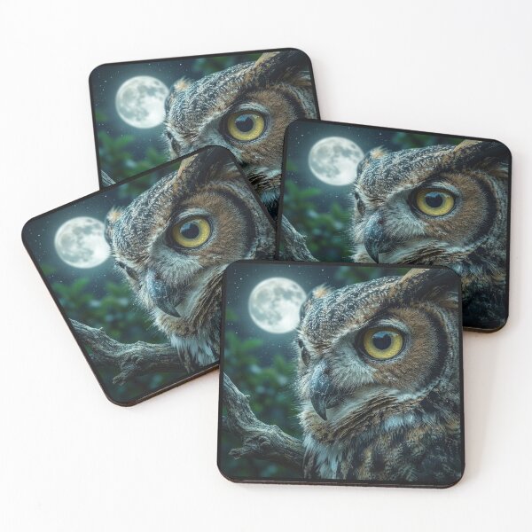 Item preview, Great Horned Owl Under a Full Moon designed and sold by Tridentulus.