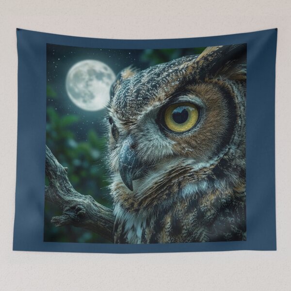 Item preview, Great Horned Owl Under a Full Moon designed and sold by Tridentulus.