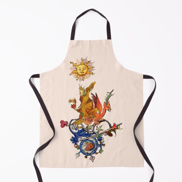 Item preview, WEIRD MEDIEVAL BESTIARY , ALCHEMIST ON THE RED DRAGON WITH SUN by Bulgan Lumini designed and sold by BulganLumini.