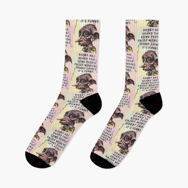 Item preview, Dobby has heard that some people enjoy working. Dobby thinks it's funny. designed and sold by  ViralVisionsCreating .