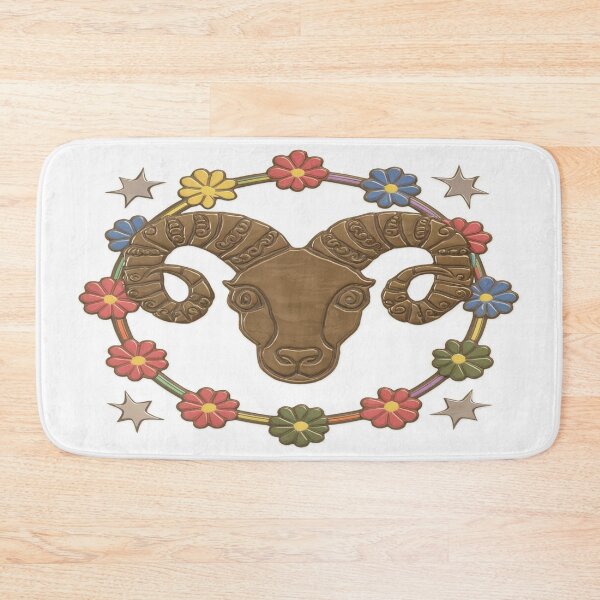 Item preview, Boho Floral Aries Ram | Rainbow Flower Wreath Zodiac Art designed and sold by Midnight Veil Designs.