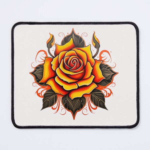 Item preview, Neo-Traditional Fiery Rose Illustration designed and sold by Micsika.