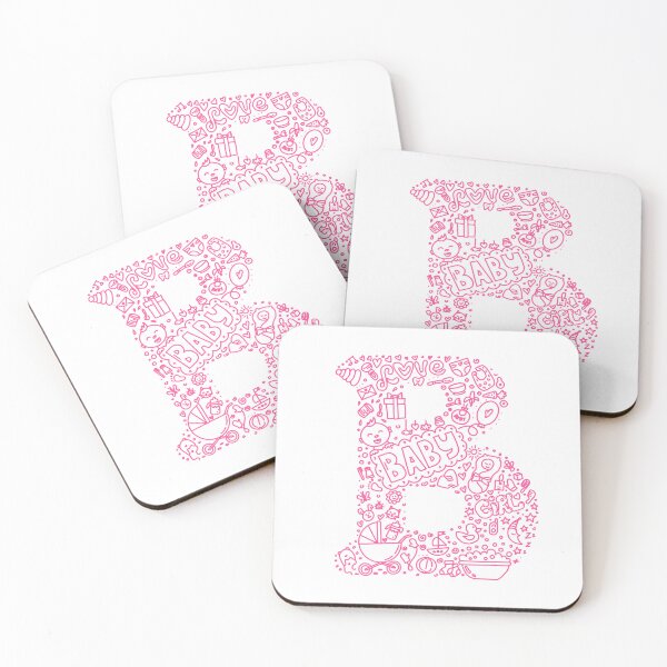Item preview, Pink Letter B Baby Girl Doodle Line Art designed and sold by shpolka.