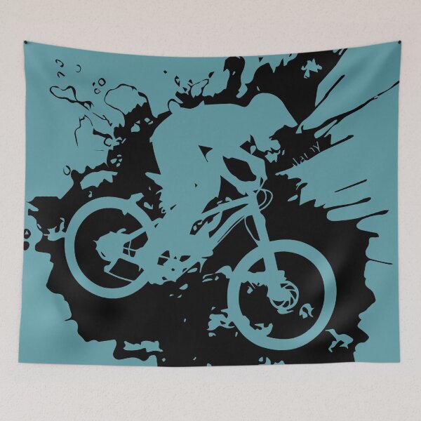 Item preview, Mountain Bike Action Splash (Dynamic Cycling Silhouette) designed and sold by RiseAgainArt.