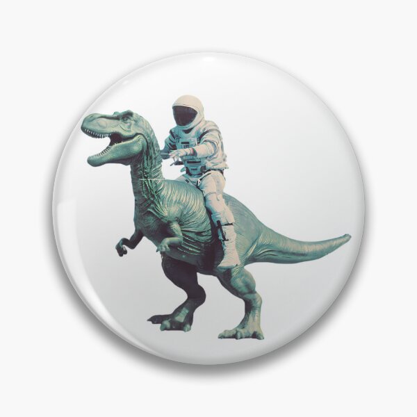 Item preview, TRex astronaut rides dinosaur vibrant retro sunset designed and sold by ART ATTACK ZONE.