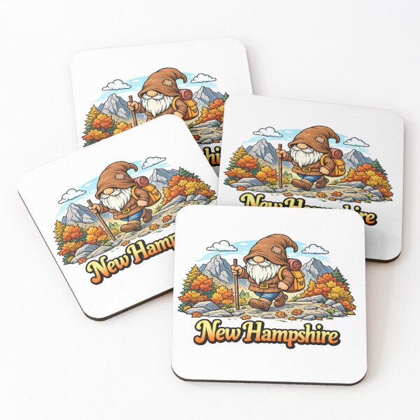 Item preview, Gnome Hiking in New Hampshire Mountains – Autumn Adventure Illustration designed and sold by Moriarty's Digital Visions.