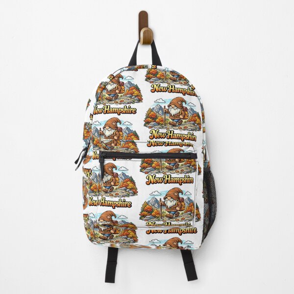 Item preview, Gnome Hiking in New Hampshire Mountains – Autumn Adventure Illustration designed and sold by Moriarty's Digital Visions.
