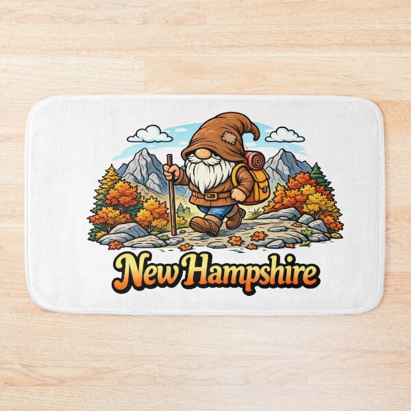Item preview, Gnome Hiking in New Hampshire Mountains – Autumn Adventure Illustration designed and sold by Moriarty's Digital Visions.