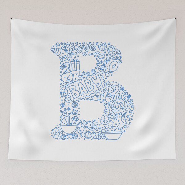 Item preview, Letter B Baby Boy Doodle Line Art designed and sold by shpolka.