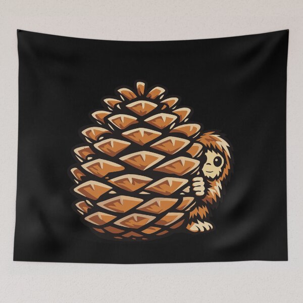 Item preview, Tiny sasquatch with giant pinecone designed and sold by messy-nessie.