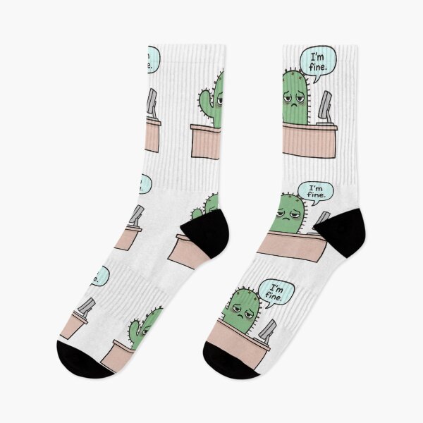 Item preview, I’m fine Humorously Life Charm Green Cactus designed and sold by ART ATTACK ZONE.