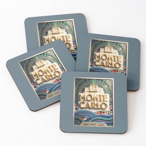 Item preview, Monte Carlo Casino Emblem Art - Vintage Art Deco Travel Poster  designed and sold by FrancophileFun.