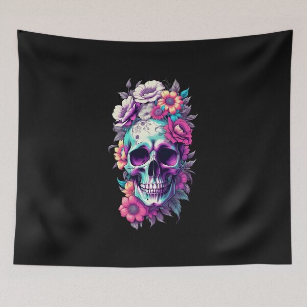 Item preview, Electric Floral Skull Gothic designed and sold by Micsika.