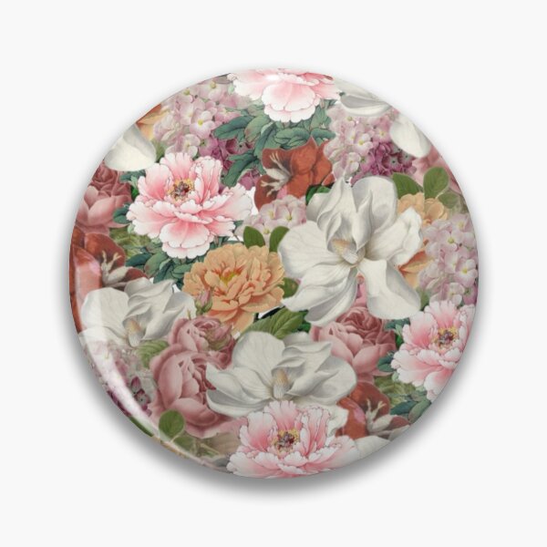 Item preview, Vintage Gardenia and Roses Floral Digital Faux Decoupage Collage designed and sold by Licorice Moon.