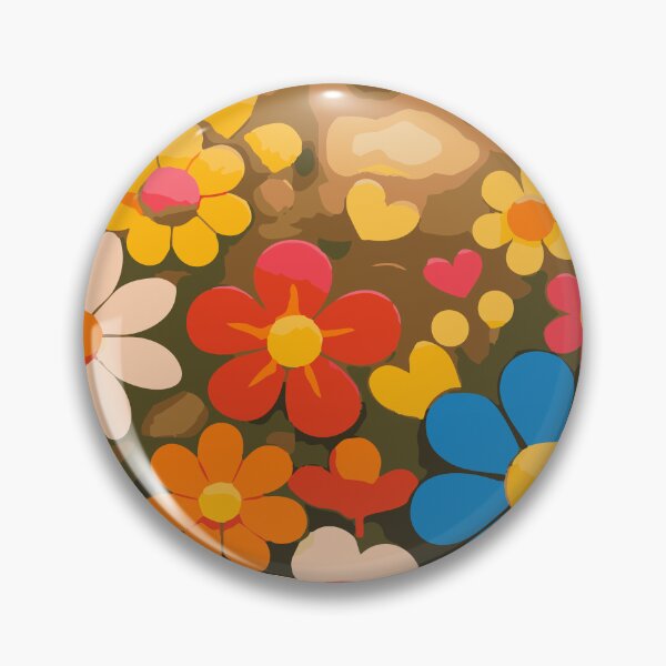 Item preview, Retro Groovy 70s Boho Flower Peace Sign – Vintage Hippie Garden Pattern designed and sold by Far Out Goods.