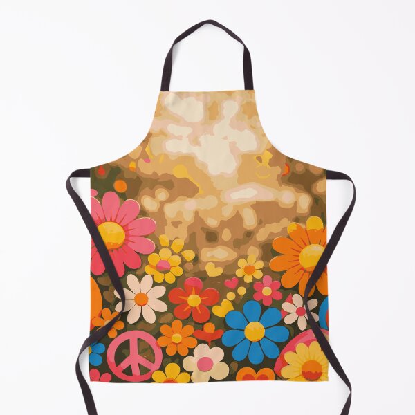 Item preview, Retro Groovy 70s Boho Flower Peace Sign – Vintage Hippie Garden Pattern designed and sold by Far Out Goods.