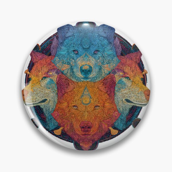 Item preview, Orange Red Blue Green Wolf Nature Design Colors designed and sold by ART ATTACK ZONE.