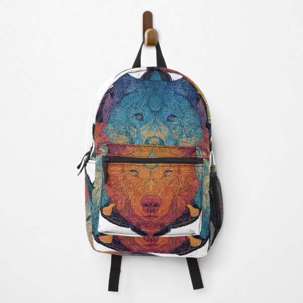 Item preview, Orange Red Blue Green Wolf Nature Design Colors designed and sold by ART ATTACK ZONE.
